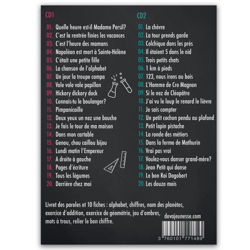 Comptines pour petits génies tracklist -40 chansons pour enfants