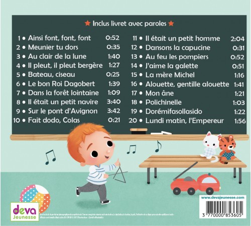 CD ALBUM CHANSONS ET COMPTINES DE MATERNELLE 20 Titres - DEVA