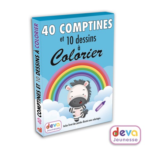 40 comptines à colorier - 2CD + Livre imagé en couleurs